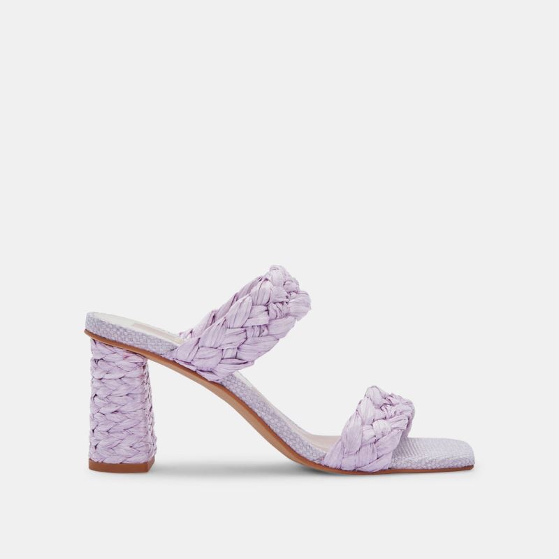 Dolce Vita - Paily Raffia Heels Lilac Raffia