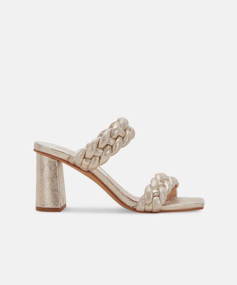 Dolce Vita - Paily Heels Light Gold Metallic Stella Suede