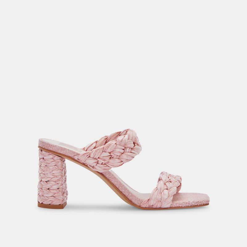 Dolce Vita - Paily Raffia Heels Pink Raffia