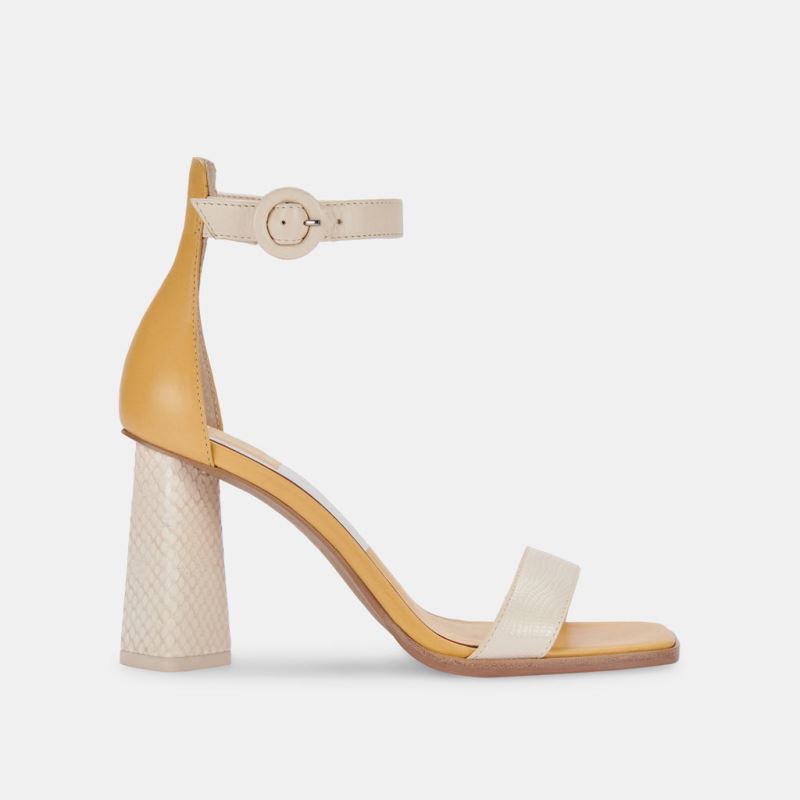 Dolce Vita - Fionna Heels Cream Multi Embossed Leather