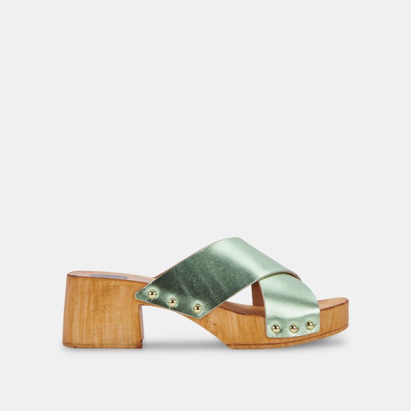 Dolce Vita - Owan Sandals Green Metallic Leather
